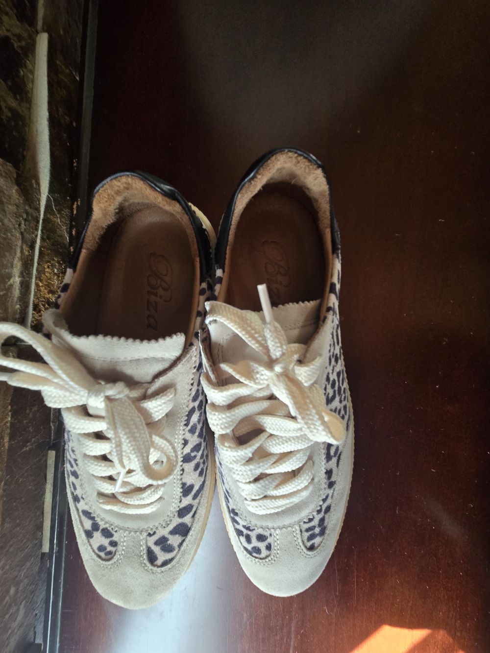 Biza Neutral Leopard-Print Suede Casual Sneakers - Picture 5 of 6